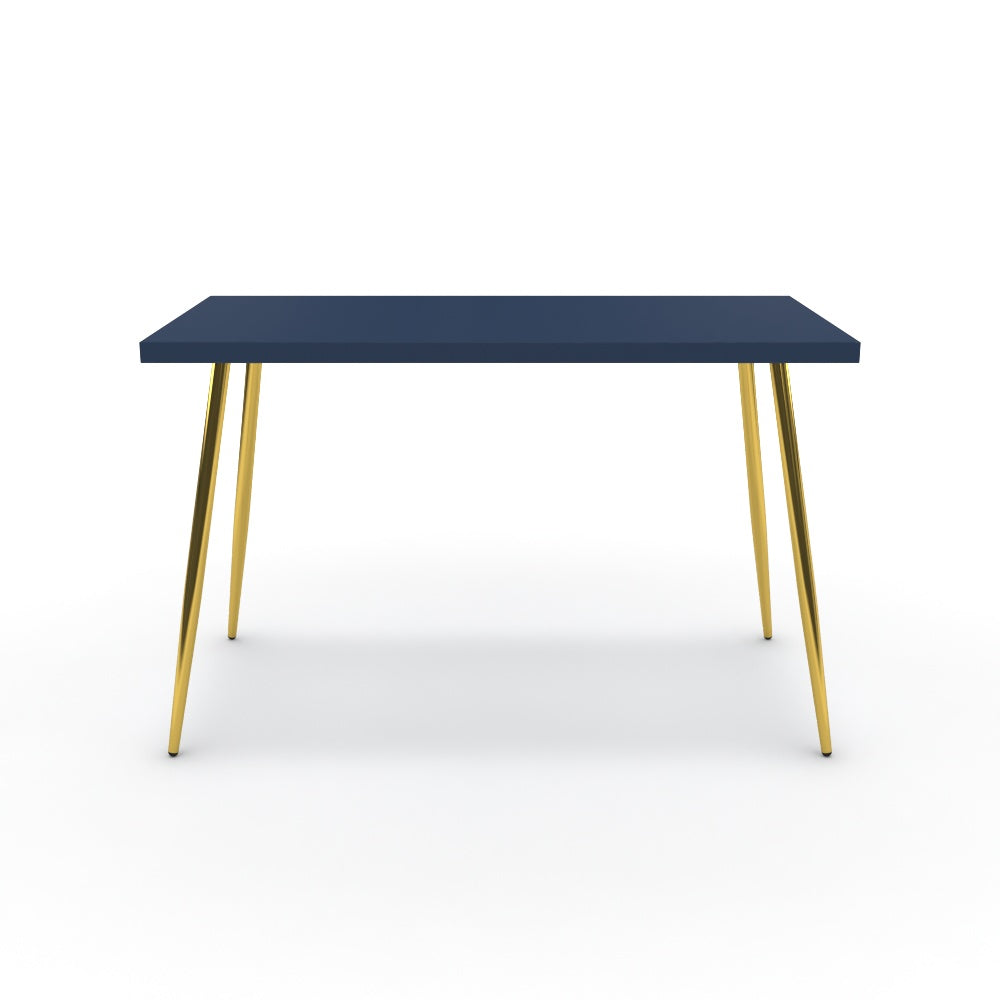 Íróasztal - Manu arany lábbal - Tiroli kék, méret: 120x60