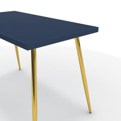 Íróasztal - Manu arany lábbal - Tiroli kék, méret: 120x60