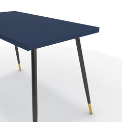 Íróasztal - Manu fekete és arany lábbal - Tiroli kék, méret: 120x60