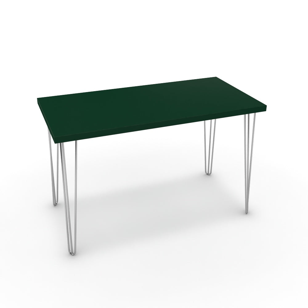 Íróasztal - Linga króm lábbal - Forest zöld, méret: 120x60