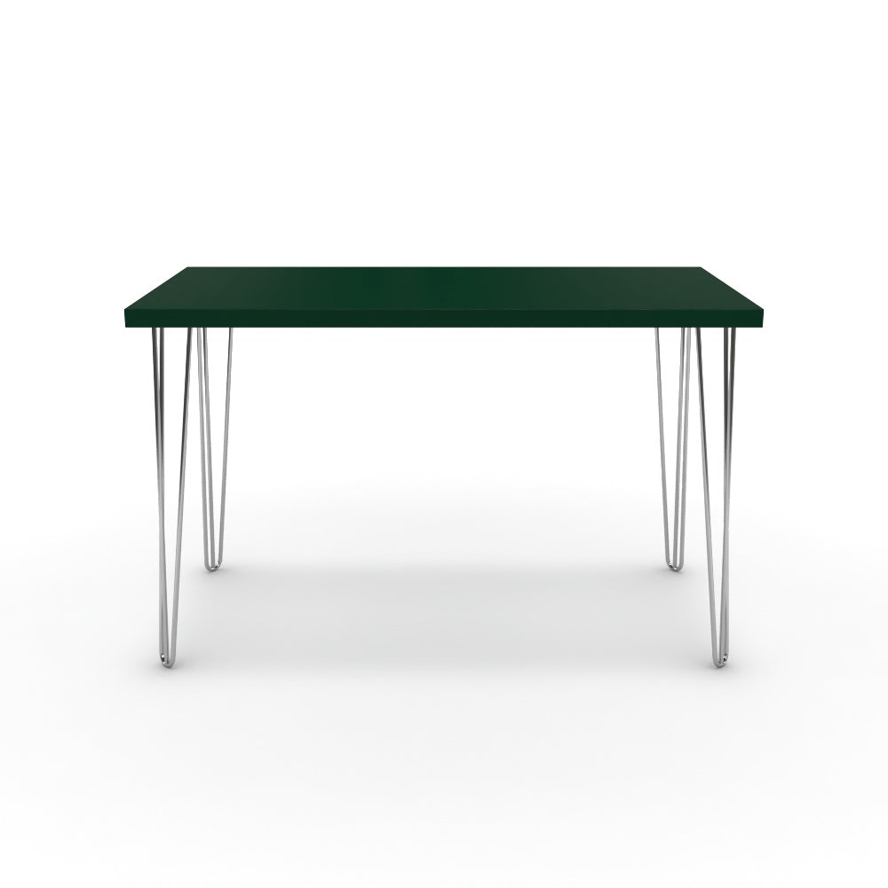 Íróasztal - Linga króm lábbal - Forest zöld, méret: 120x60