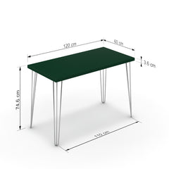 Íróasztal - Linga króm lábbal - Forest zöld, méret: 120x60