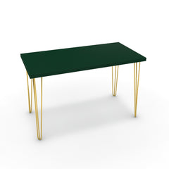 Íróasztal - Linga arany lábbal - Forest zöld, méret: 120x60