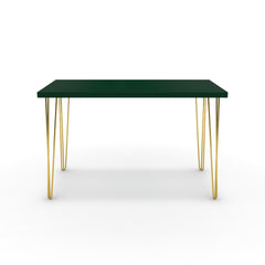 Íróasztal - Linga arany lábbal - Forest zöld, méret: 120x60