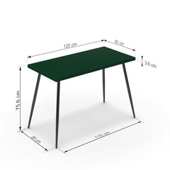 Íróasztal - Manu fekete lábbal - Forest zöld, méret: 120x60