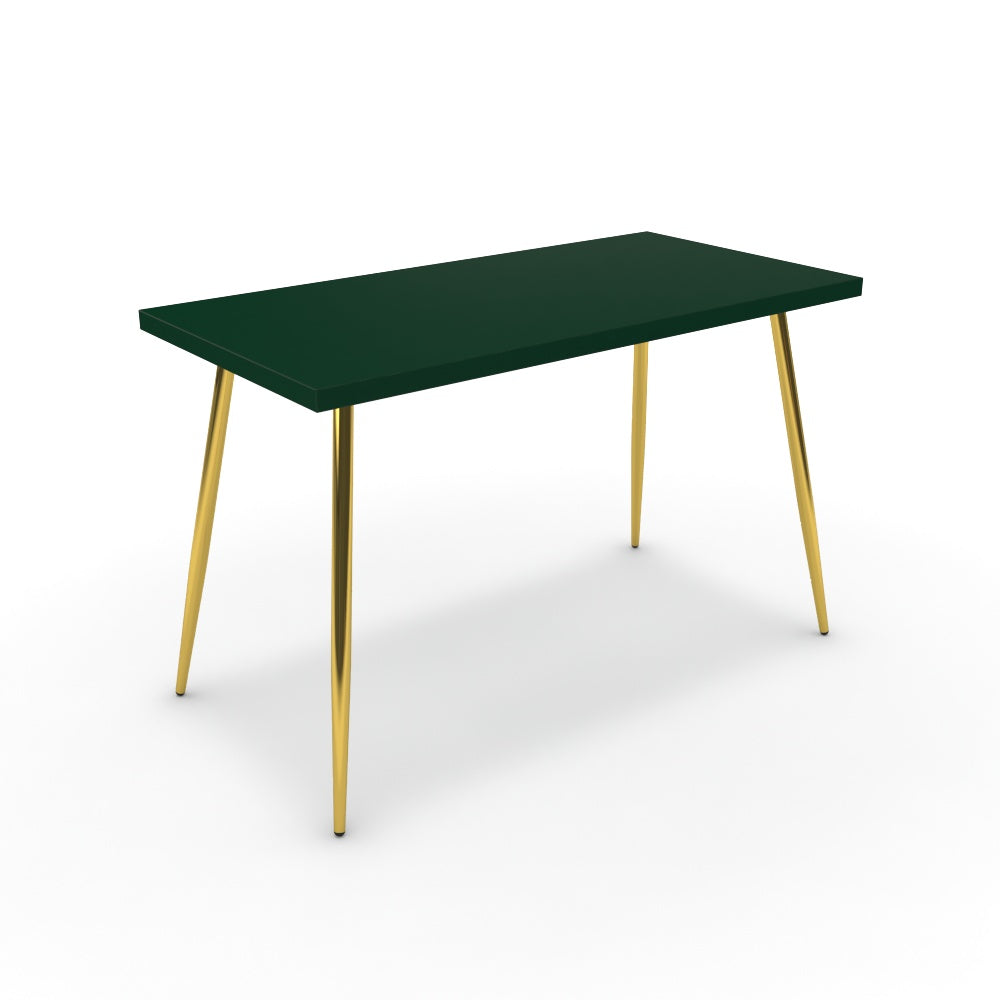 Íróasztal - Manu arany lábbal - Forest zöld, méret: 120x60