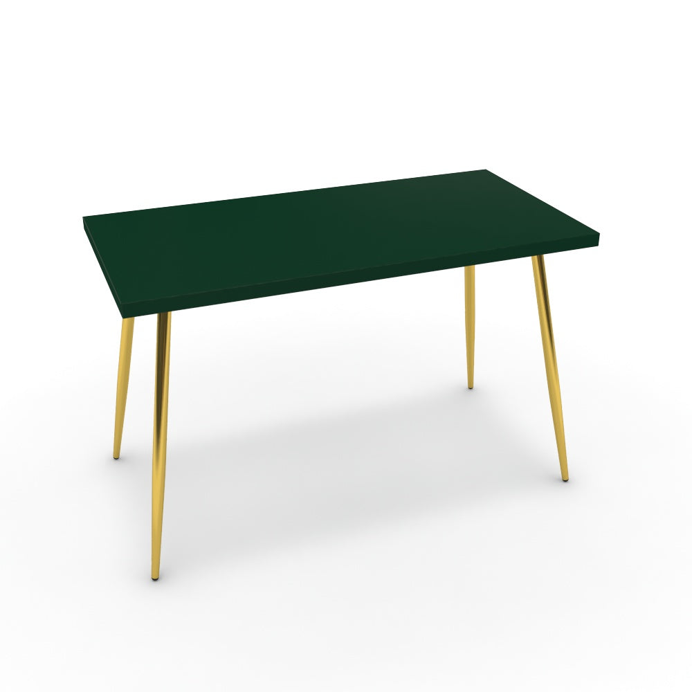 Íróasztal - Manu arany lábbal - Forest zöld, méret: 120x60