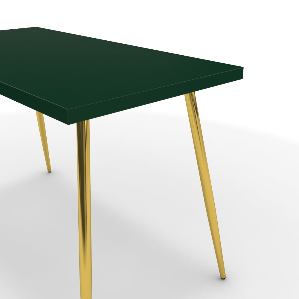 Íróasztal - Manu arany lábbal - Forest zöld, méret: 120x60