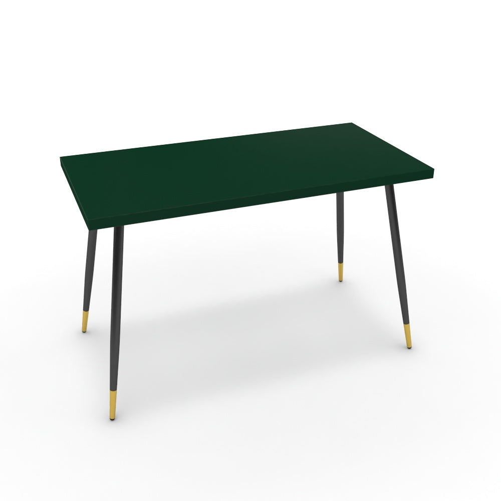 Íróasztal - Manu fekete és arany lábbal - Forest zöld, méret: 120x60