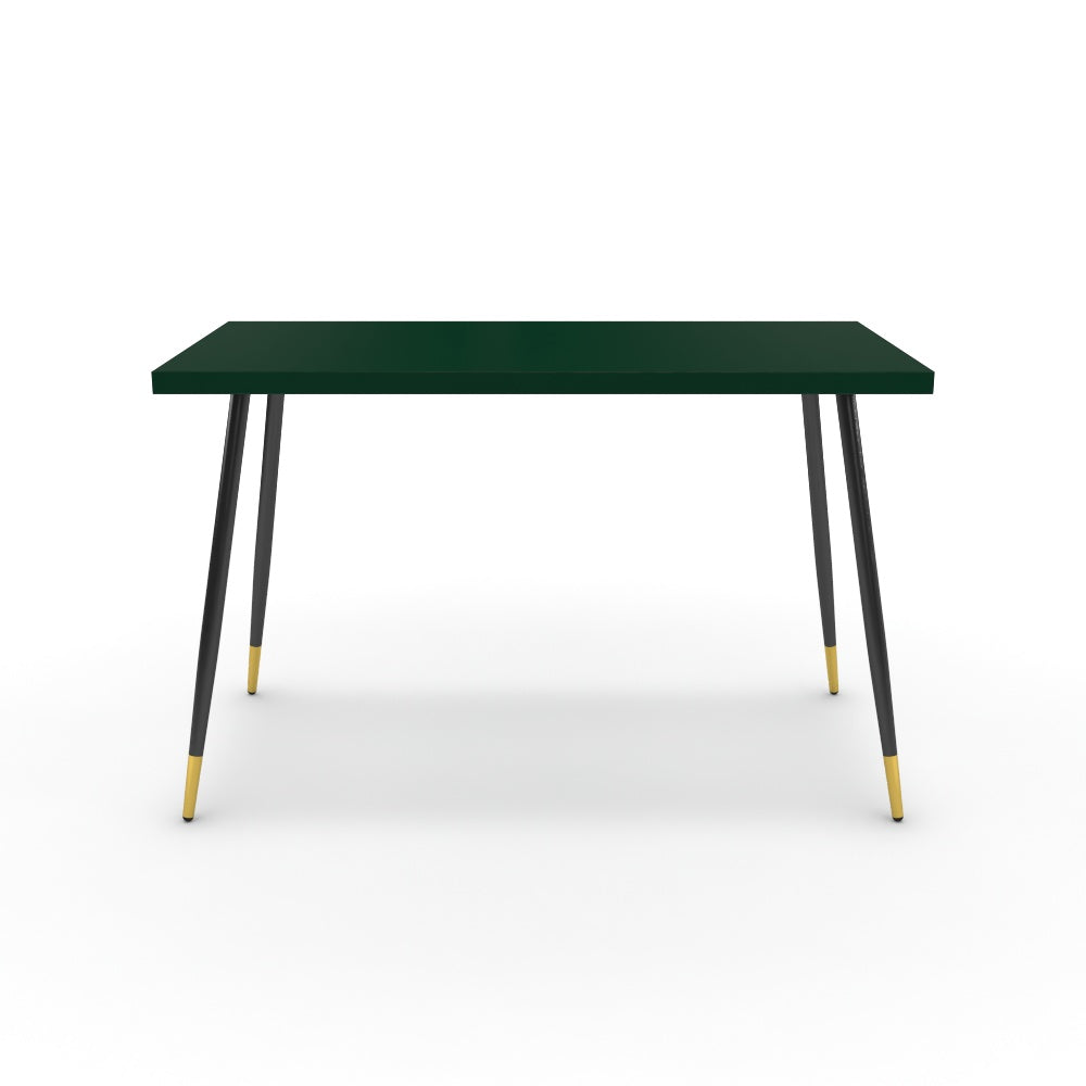 Íróasztal - Manu fekete és arany lábbal - Forest zöld, méret: 120x60