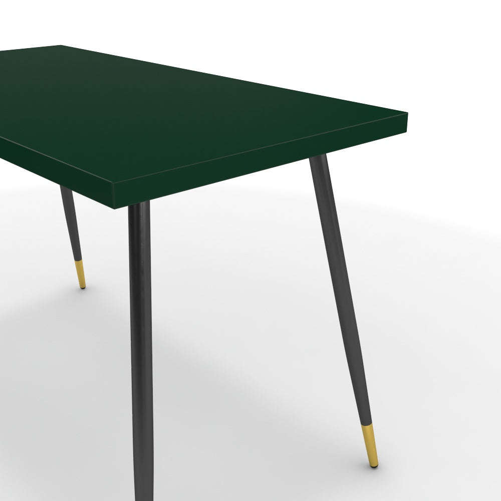 Íróasztal - Manu fekete és arany lábbal - Forest zöld, méret: 120x60