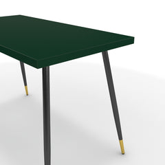 Íróasztal - Manu fekete és arany lábbal - Forest zöld, méret: 120x60