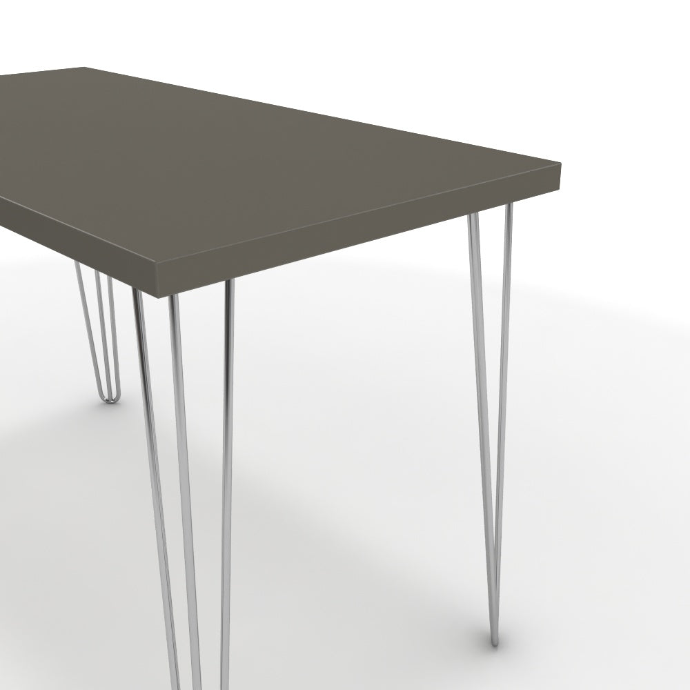 Íróasztal - Linga króm lábbal - Fosszil szürke, méret: 120x60