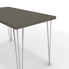 Íróasztal - Linga króm lábbal - Fosszil szürke, méret: 120x60