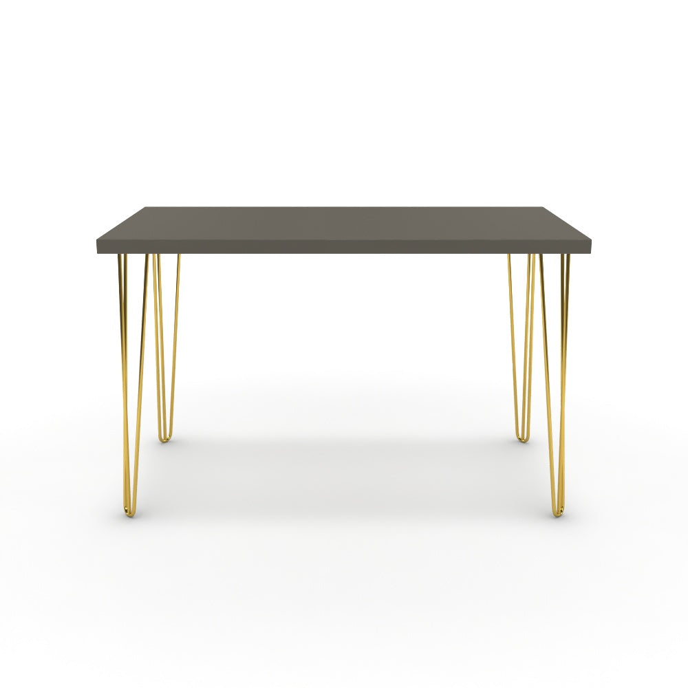 Íróasztal - Linga arany lábbal - Fosszil szürke, méret: 120x60