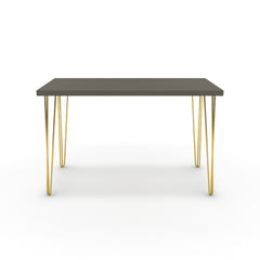 Íróasztal - Linga arany lábbal - Fosszil szürke, méret: 120x60