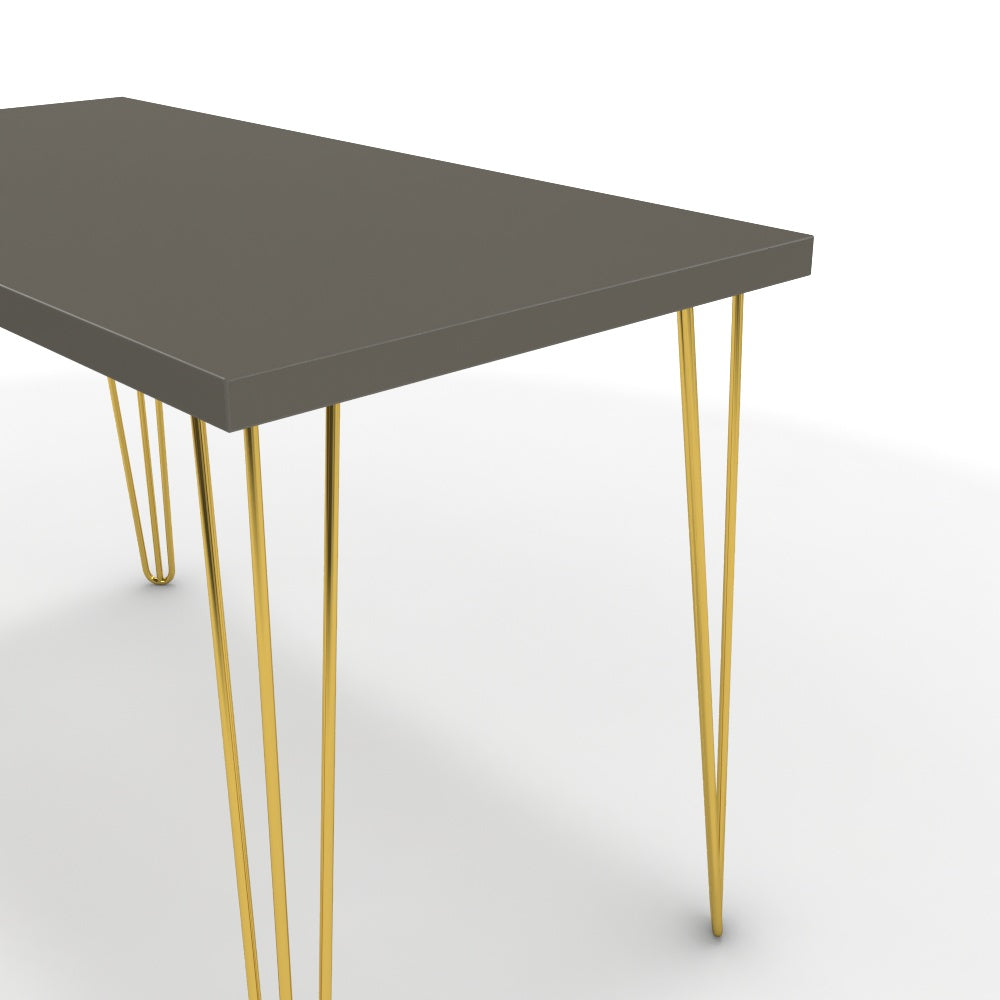 Íróasztal - Linga arany lábbal - Fosszil szürke, méret: 120x60