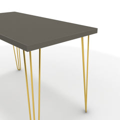 Íróasztal - Linga arany lábbal - Fosszil szürke, méret: 120x60