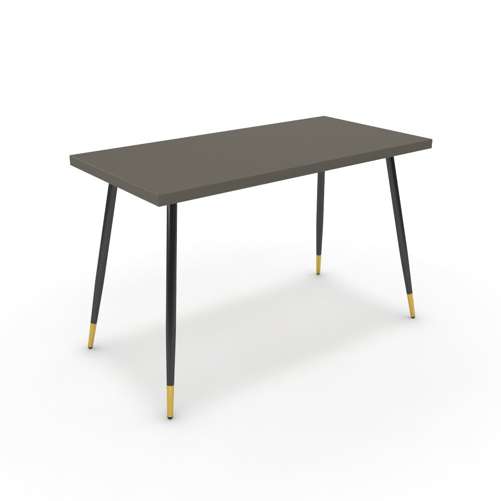 Íróasztal - Manu fekete és arany lábbal - Fosszil szürke, méret: 120x60