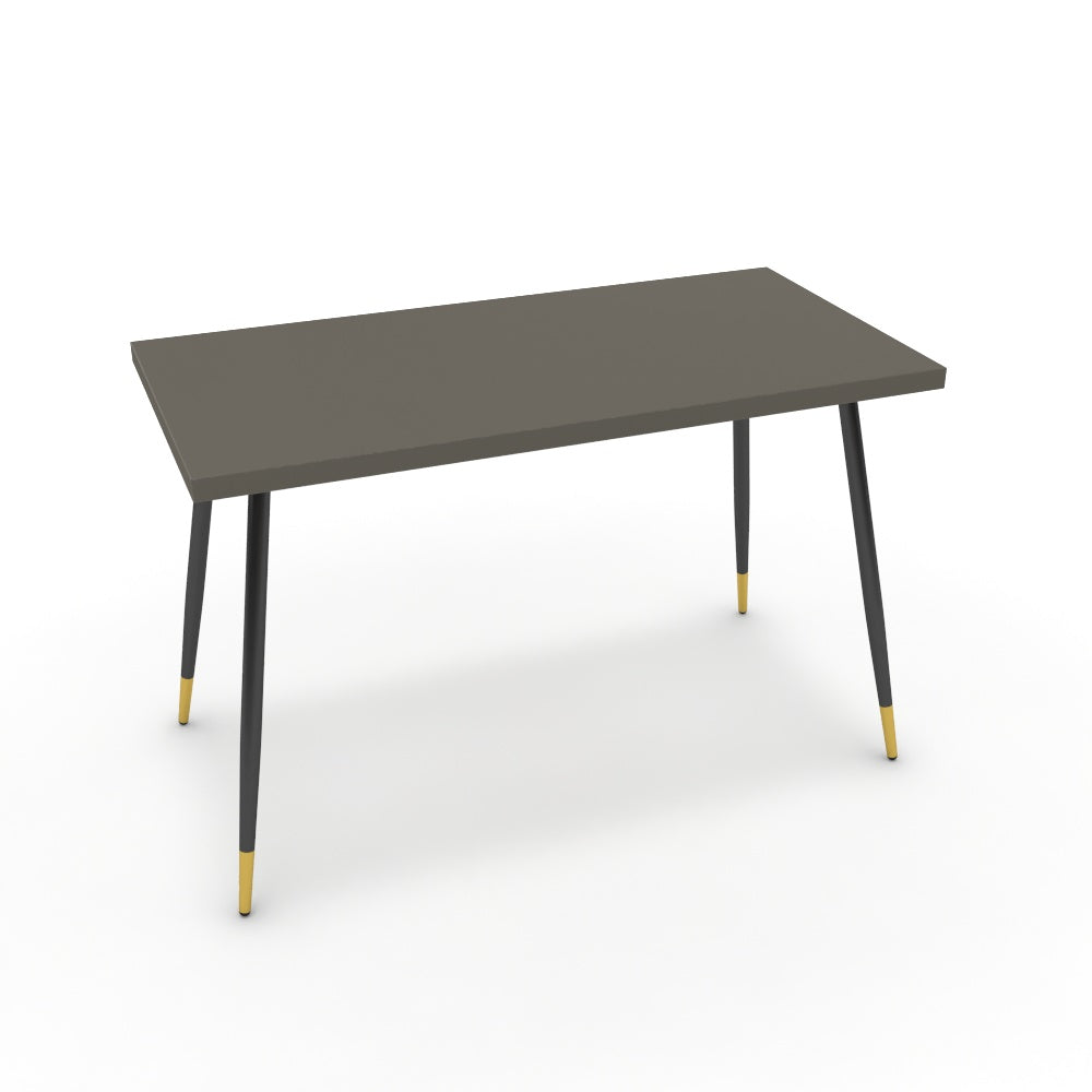 Íróasztal - Manu fekete és arany lábbal - Fosszil szürke, méret: 120x60