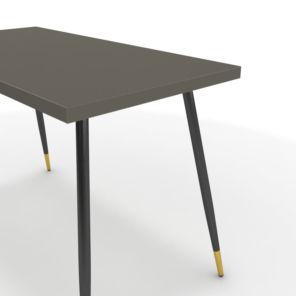 Íróasztal - Manu fekete és arany lábbal - Fosszil szürke, méret: 120x60