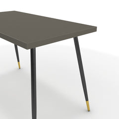 Íróasztal - Manu fekete és arany lábbal - Fosszil szürke, méret: 120x60