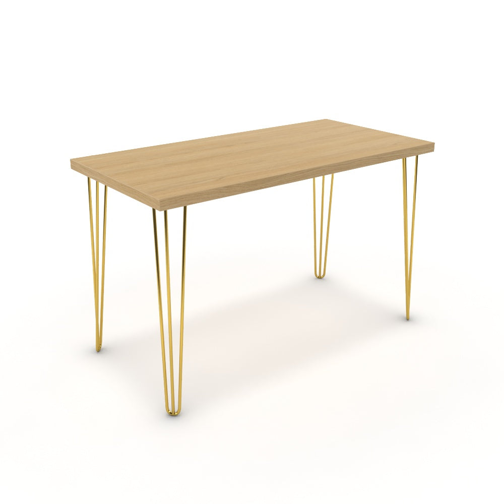 Íróasztal - Linga arany lábbal - Vicenza tölgy, méret: 120x60