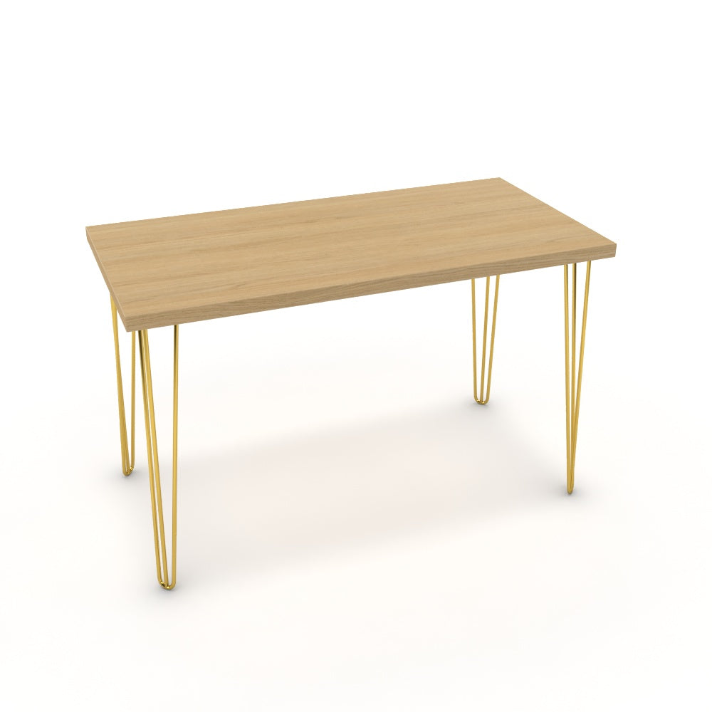 Íróasztal - Linga arany lábbal - Vicenza tölgy, méret: 120x60