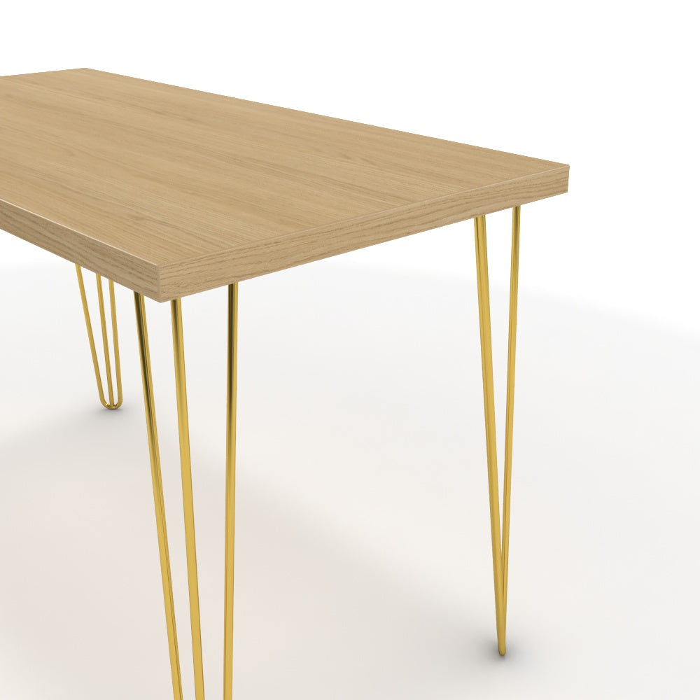 Íróasztal - Linga arany lábbal - Vicenza tölgy, méret: 120x60