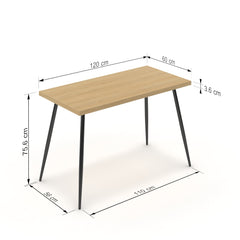 Íróasztal - Manu fekete lábbal - Vicenza tölgy, méret: 120x60
