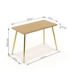 Íróasztal - Manu arany lábbal - Vicenza tölgy, méret: 120x60