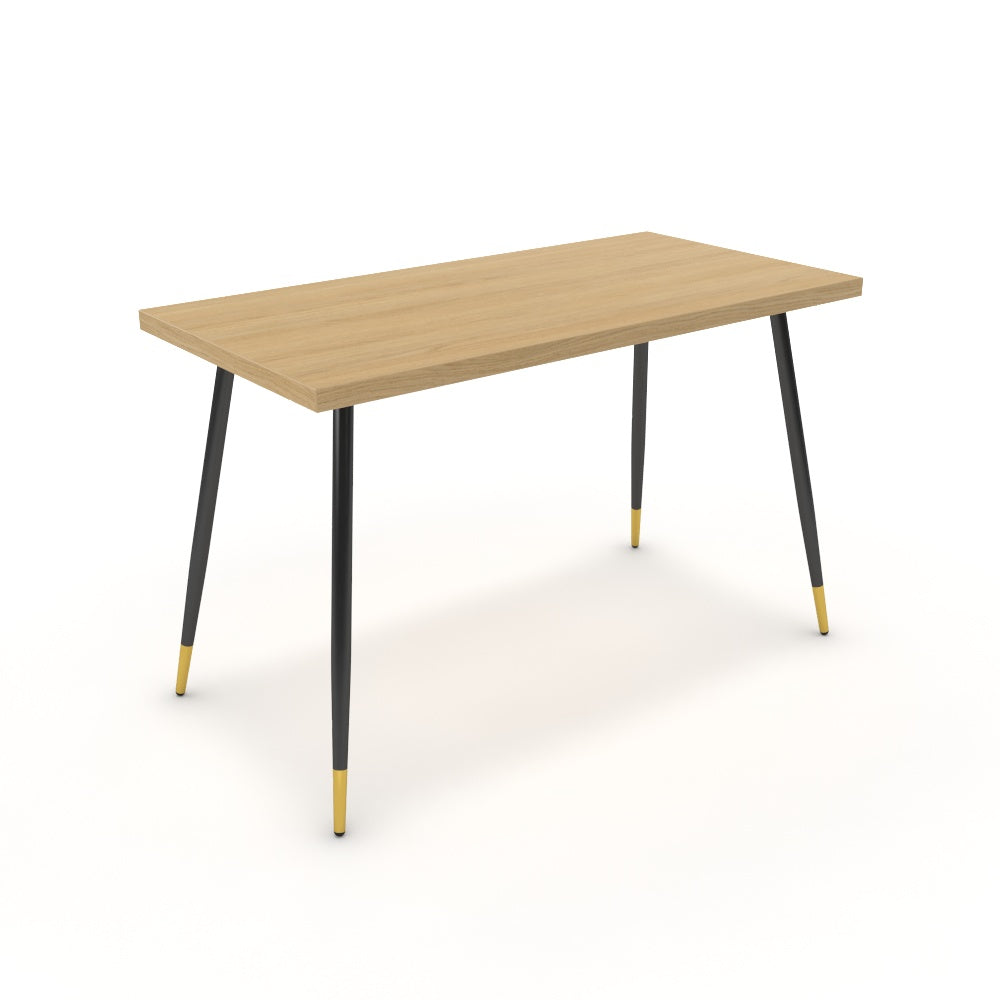 Íróasztal - Manu fekete és arany lábbal - Vicenza tölgy, méret: 120x60