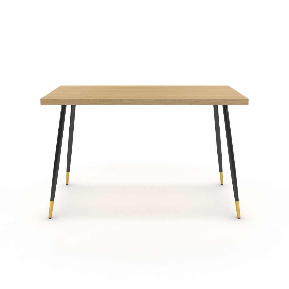 Íróasztal - Manu fekete és arany lábbal - Vicenza tölgy, méret: 120x60