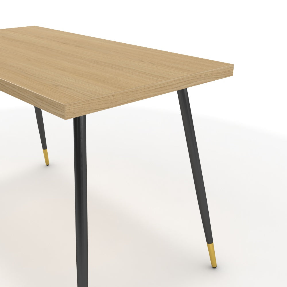 Íróasztal - Manu fekete és arany lábbal - Vicenza tölgy, méret: 120x60