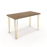 Íróasztal - Linga arany lábbal - Világos rauna szil, méret: 120x60