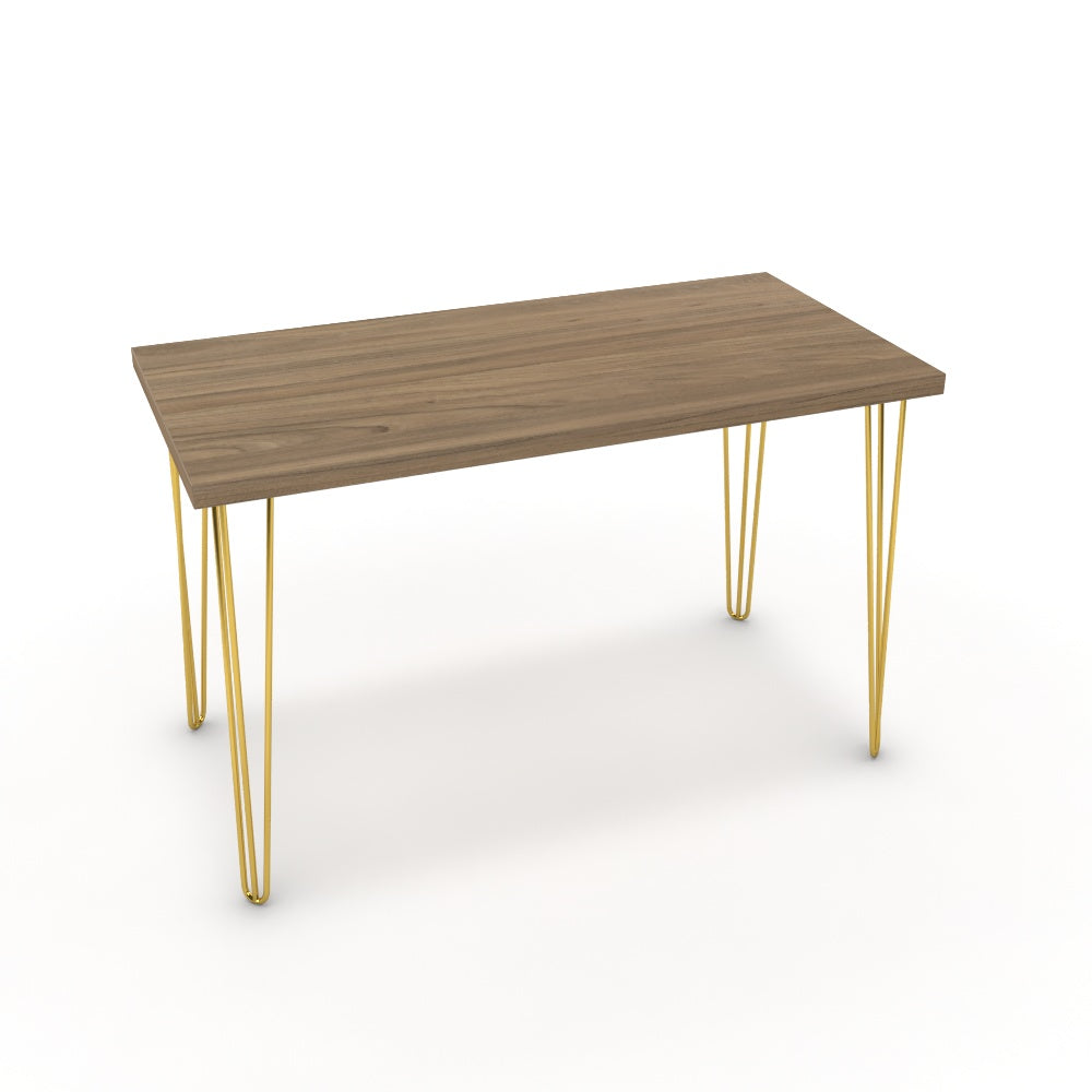 Íróasztal - Linga arany lábbal - Világos rauna szil, méret: 120x60
