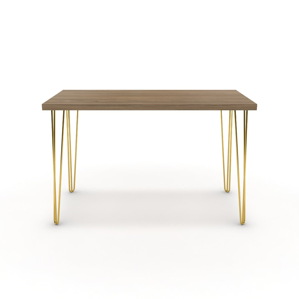 Íróasztal - Linga arany lábbal - Világos rauna szil, méret: 120x60