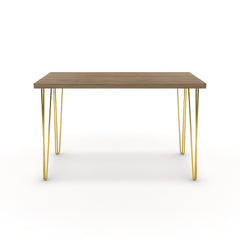 Íróasztal - Linga arany lábbal - Világos rauna szil, méret: 120x60