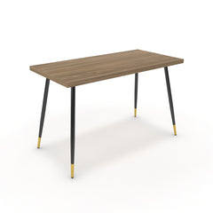 Íróasztal - Manu fekete és arany lábbal - Világos rauna szil, méret: 120x60