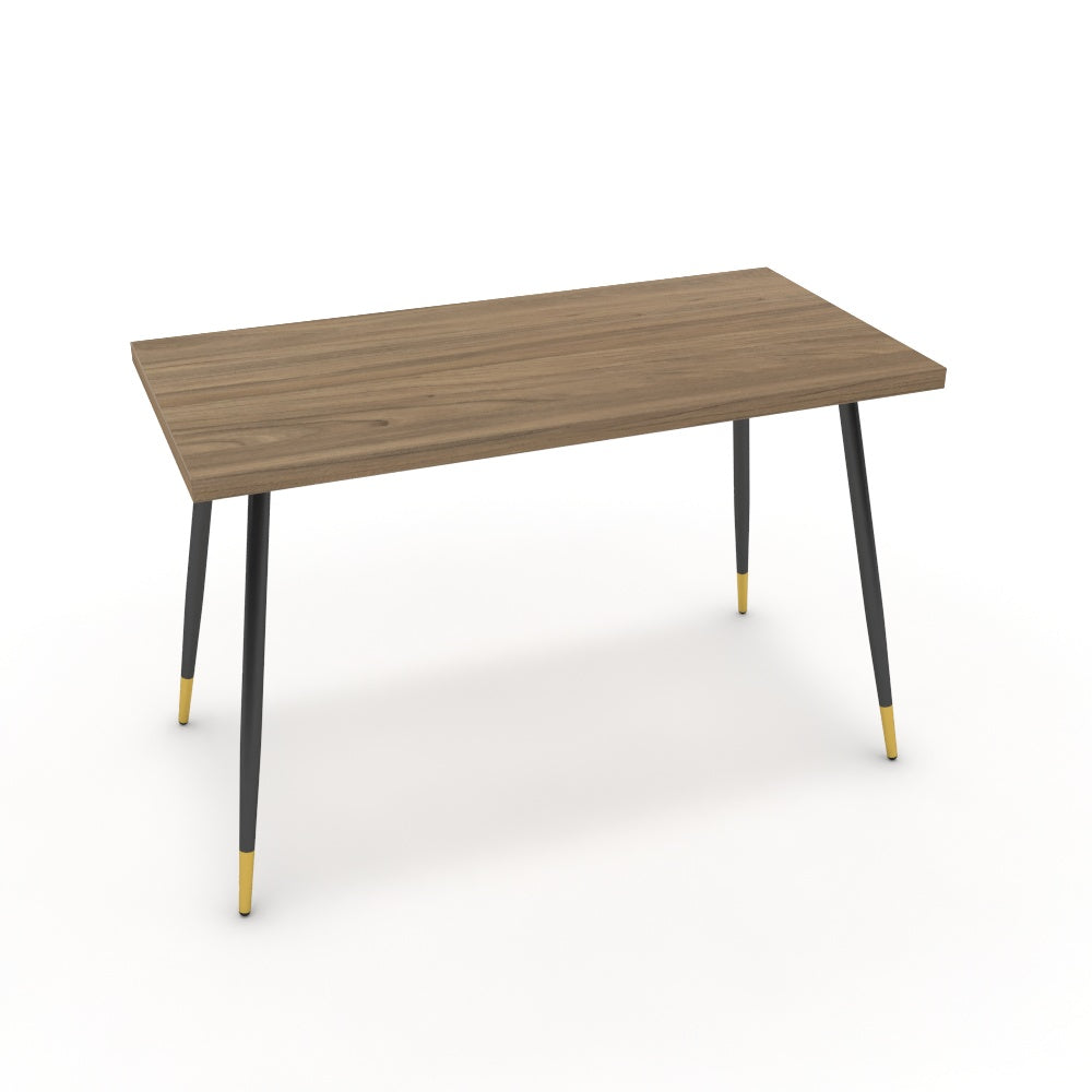 Íróasztal - Manu fekete és arany lábbal - Világos rauna szil, méret: 120x60