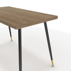 Íróasztal - Manu fekete és arany lábbal - Világos rauna szil, méret: 120x60