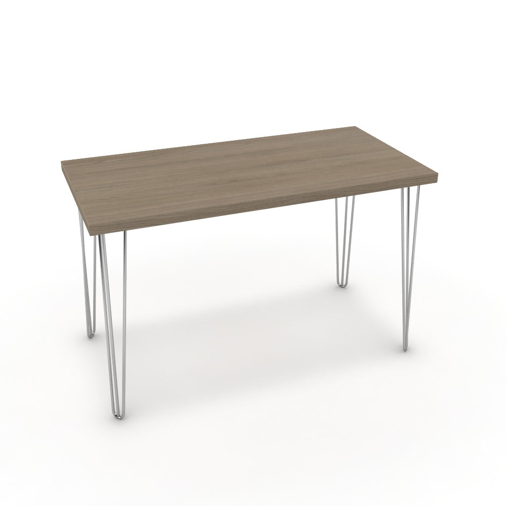 Íróasztal - Linga króm lábbal - Szürke Vicenza tölgy, méret: 120x60