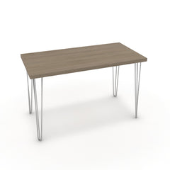 Íróasztal - Linga króm lábbal - Szürke Vicenza tölgy, méret: 120x60