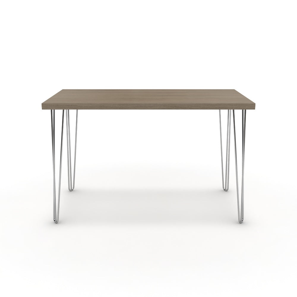 Íróasztal - Linga króm lábbal - Szürke Vicenza tölgy, méret: 120x60