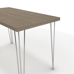 Íróasztal - Linga króm lábbal - Szürke Vicenza tölgy, méret: 120x60