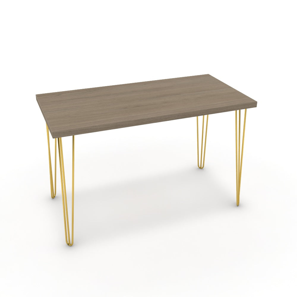 Íróasztal - Linga arany lábbal - Szürke Vicenza tölgy, méret: 120x60