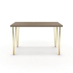 Íróasztal - Linga arany lábbal - Szürke Vicenza tölgy, méret: 120x60