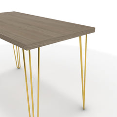 Íróasztal - Linga arany lábbal - Szürke Vicenza tölgy, méret: 120x60