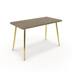 Íróasztal - Manu arany lábbal - Szürke Vicenza tölgy, méret: 120x60