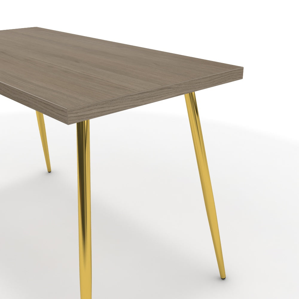 Íróasztal - Manu arany lábbal - Szürke Vicenza tölgy, méret: 120x60